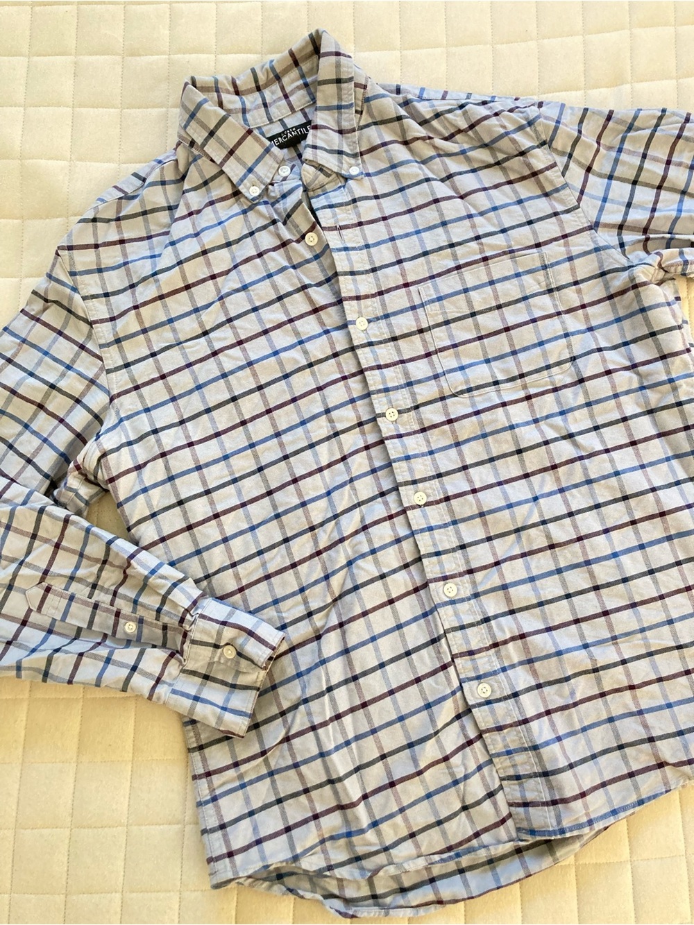 J. Crew Men's Plaid Button-Down Shirt in Blue and Purple